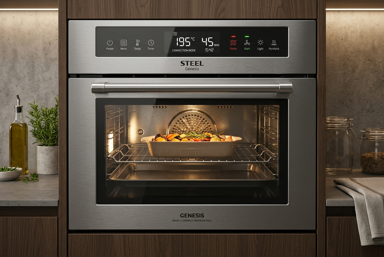 DOPPIO FORNO MULTIFUNZIONE COMBI-VAPORE STEEL SERIE GENESI GFFE6-S ACCIAIO INOX 60x90